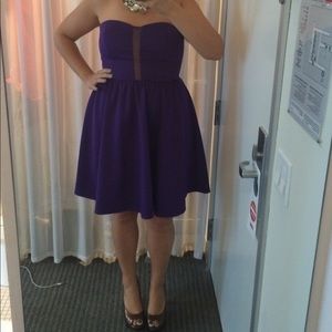 Royal Purple Strapless Cocktail Dress